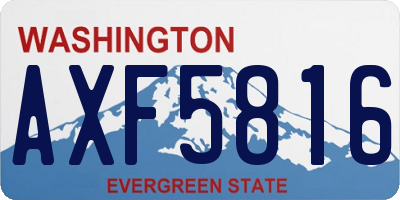 WA license plate AXF5816