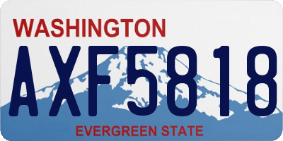 WA license plate AXF5818