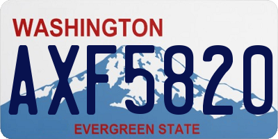 WA license plate AXF5820