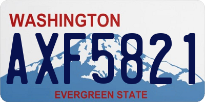 WA license plate AXF5821