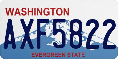 WA license plate AXF5822