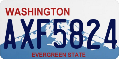 WA license plate AXF5824