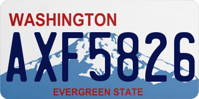 WA license plate AXF5826