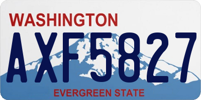 WA license plate AXF5827