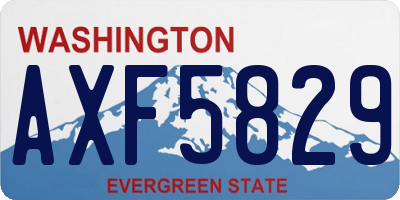 WA license plate AXF5829