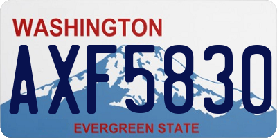 WA license plate AXF5830