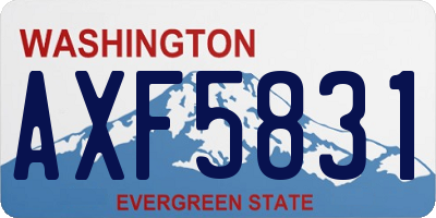 WA license plate AXF5831