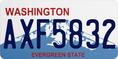 WA license plate AXF5832