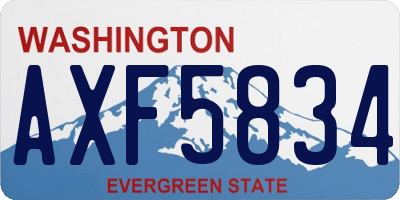 WA license plate AXF5834