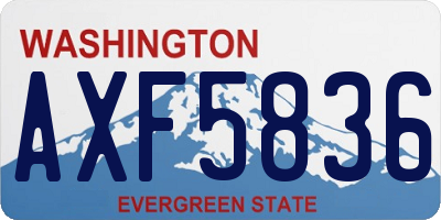 WA license plate AXF5836