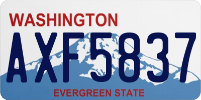 WA license plate AXF5837