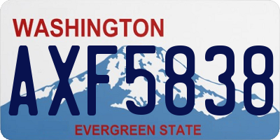 WA license plate AXF5838