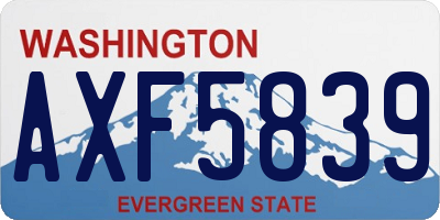 WA license plate AXF5839