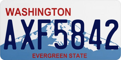 WA license plate AXF5842