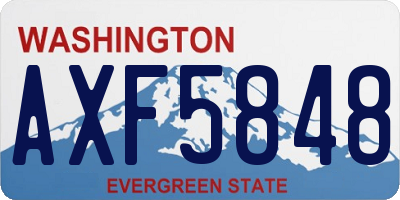WA license plate AXF5848