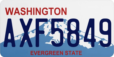 WA license plate AXF5849