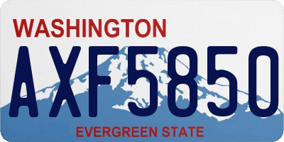 WA license plate AXF5850