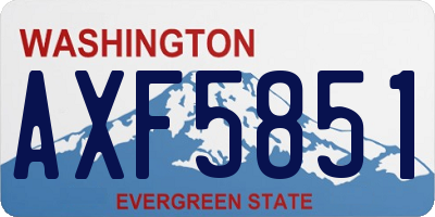 WA license plate AXF5851