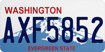 WA license plate AXF5852