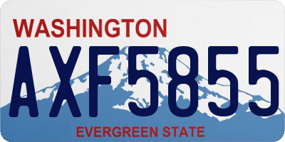 WA license plate AXF5855