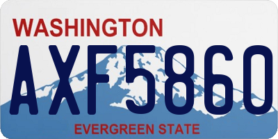 WA license plate AXF5860