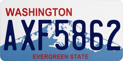 WA license plate AXF5862