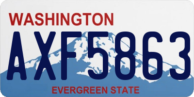 WA license plate AXF5863