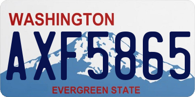 WA license plate AXF5865