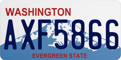 WA license plate AXF5866