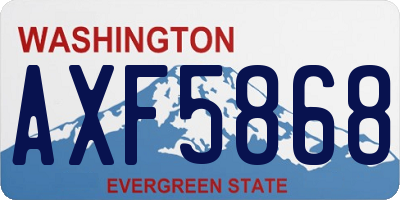 WA license plate AXF5868