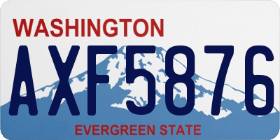 WA license plate AXF5876