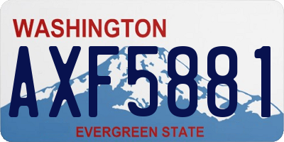 WA license plate AXF5881