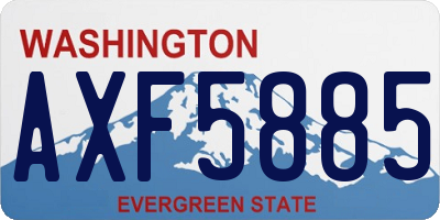 WA license plate AXF5885
