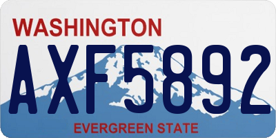 WA license plate AXF5892