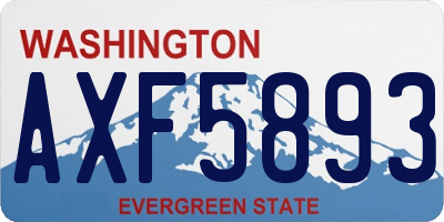 WA license plate AXF5893