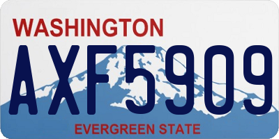 WA license plate AXF5909