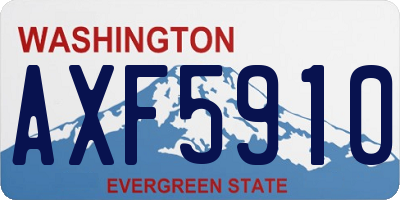 WA license plate AXF5910