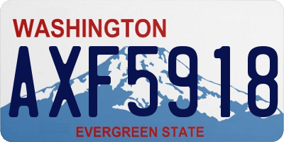 WA license plate AXF5918
