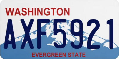 WA license plate AXF5921
