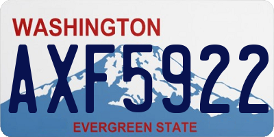 WA license plate AXF5922