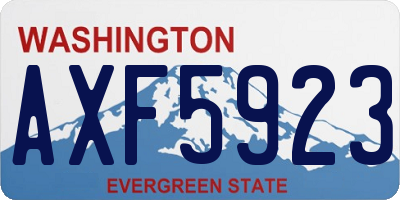 WA license plate AXF5923