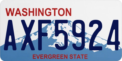 WA license plate AXF5924