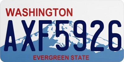 WA license plate AXF5926