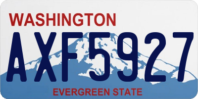 WA license plate AXF5927