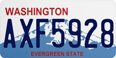 WA license plate AXF5928