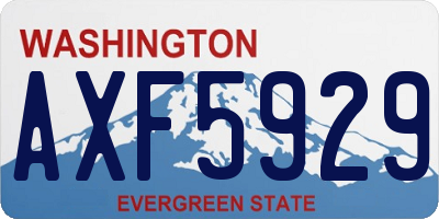 WA license plate AXF5929