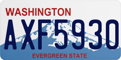 WA license plate AXF5930