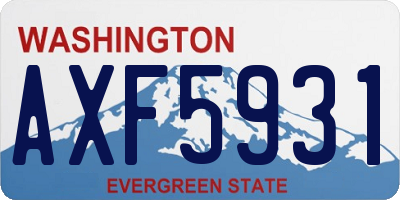 WA license plate AXF5931