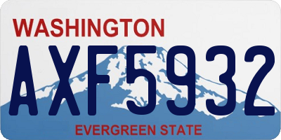 WA license plate AXF5932
