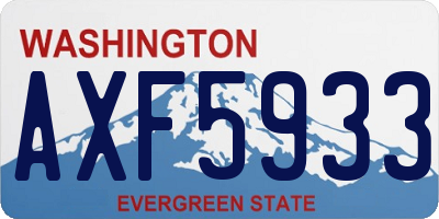 WA license plate AXF5933